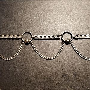 Change of Heart - Pierced Chain Drop Choker -Silver